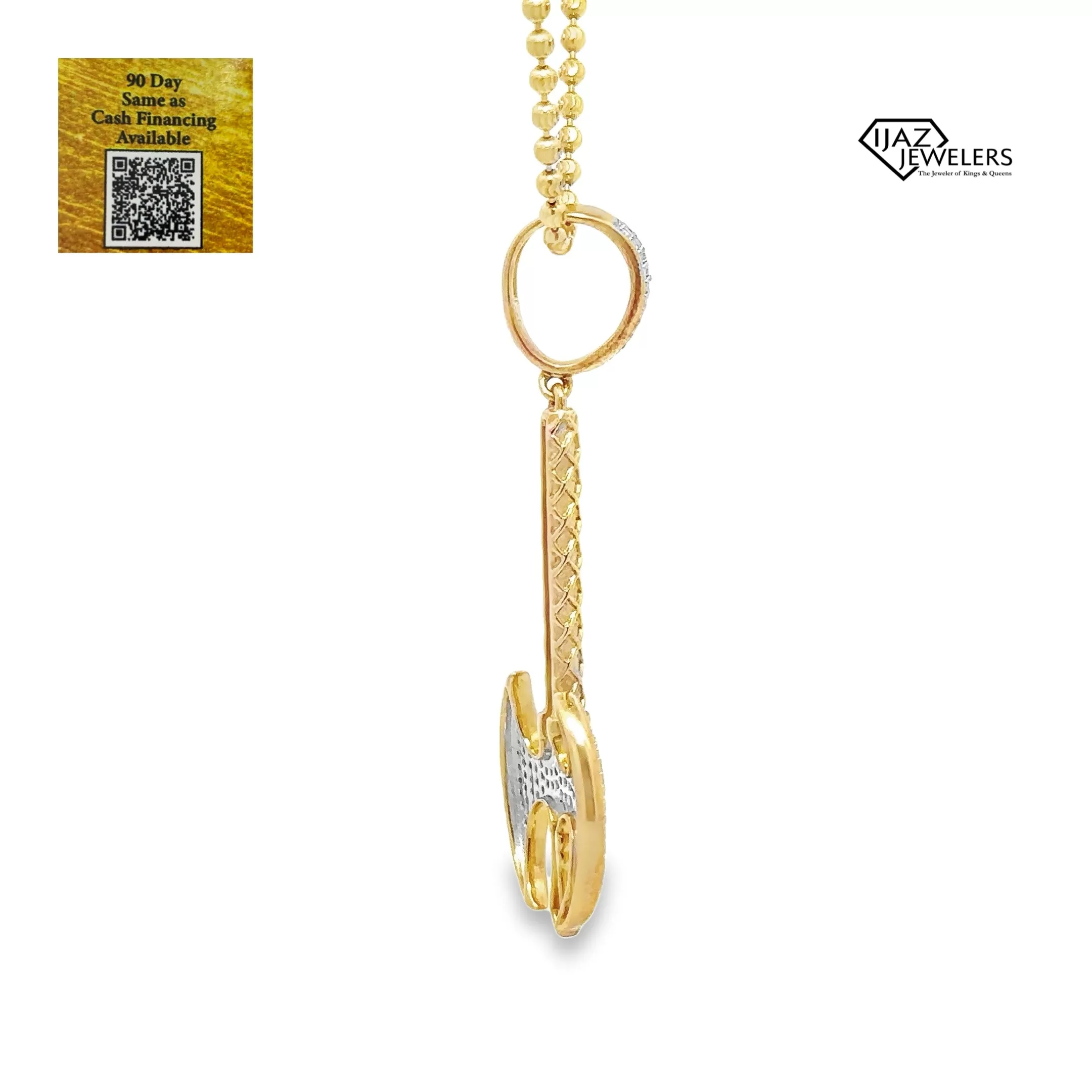 10K Gold 1.75 CTW Diamond Axe Charm