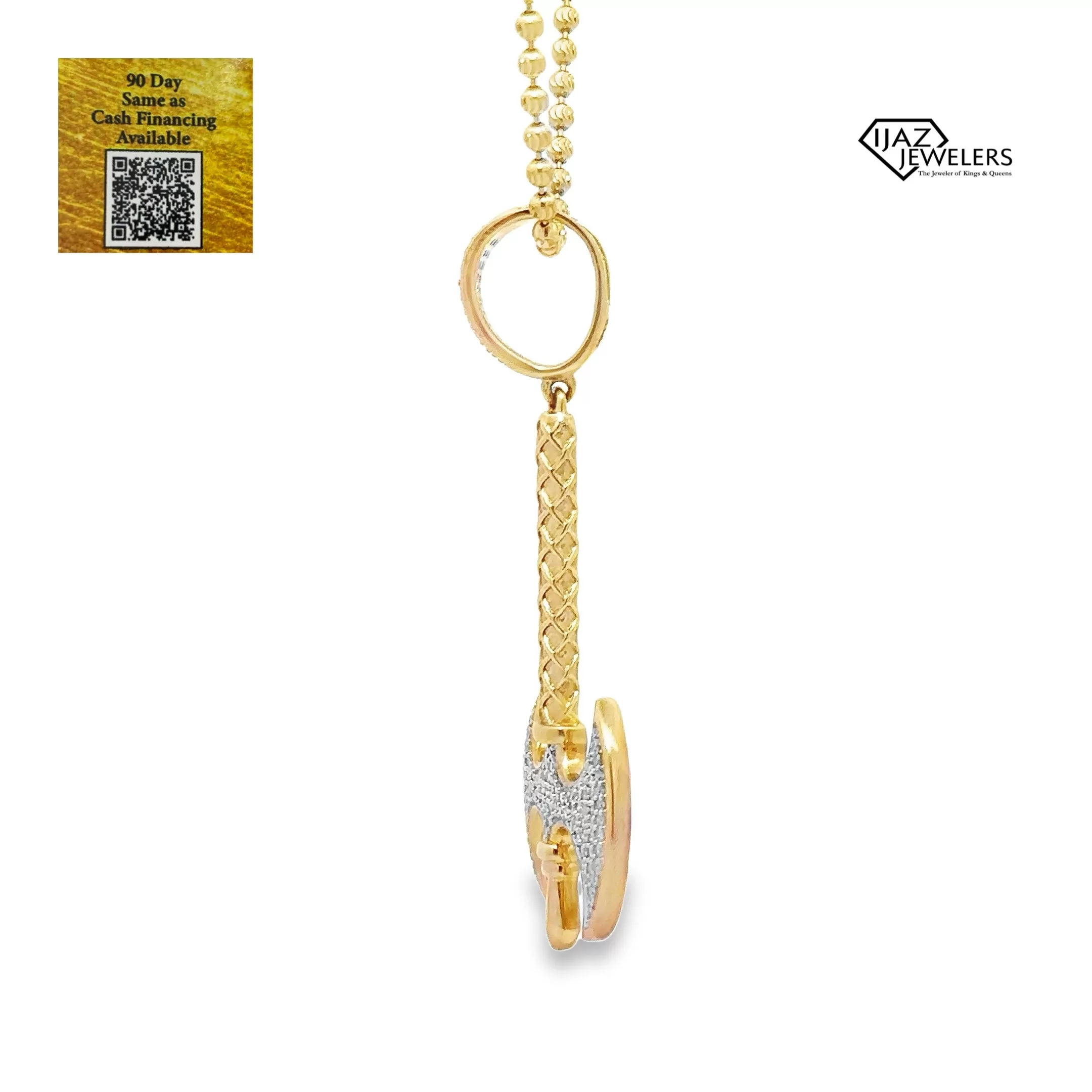 10K Gold 1.75 CTW Diamond Axe Charm