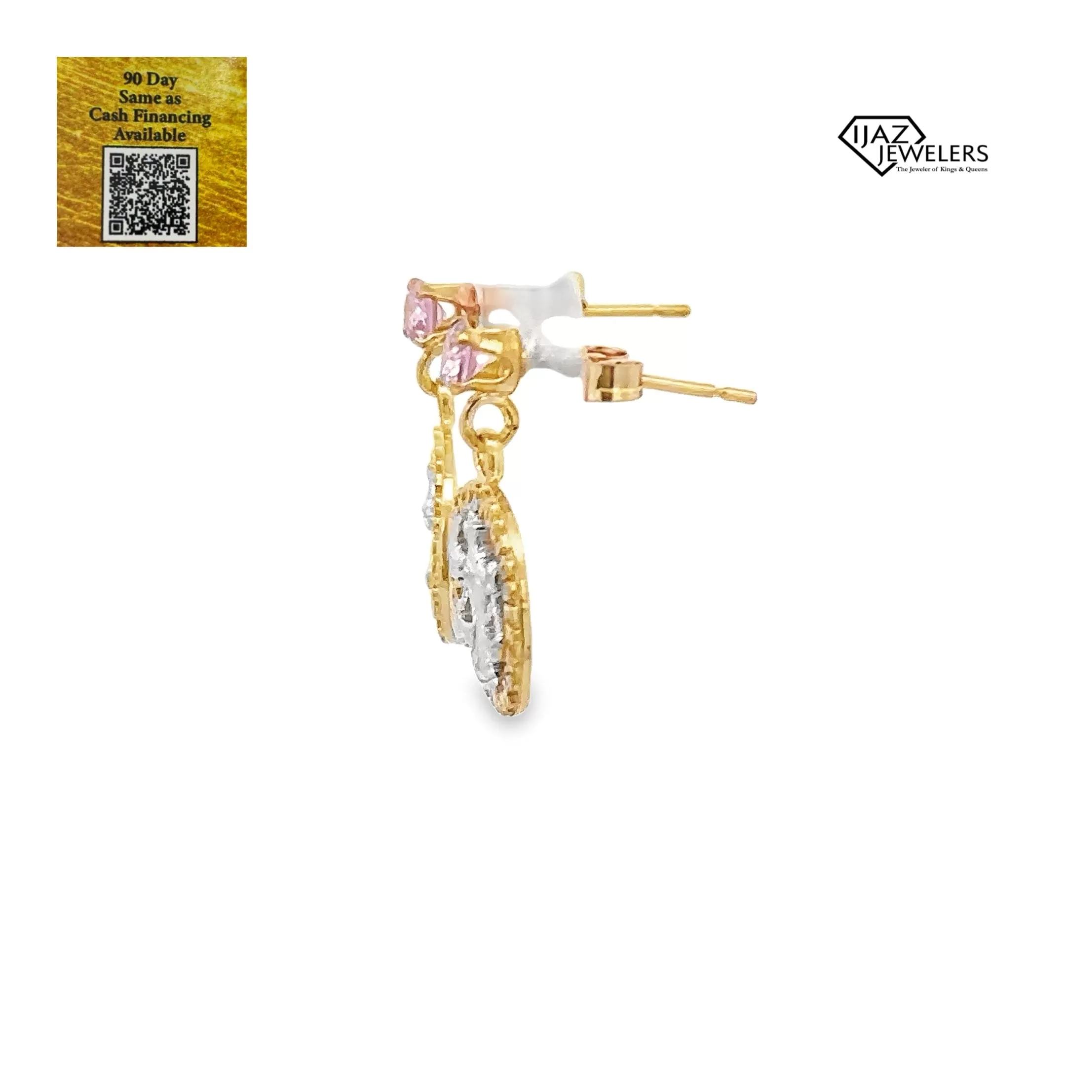 10K Gold Libra Zodiac Earrings