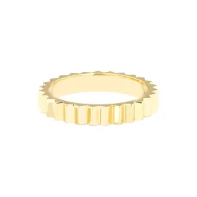 14k Yellow Gold Fluted Band Size 6