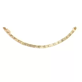 14k Yellow Gold Greek Key Link Bracelet, 7.25