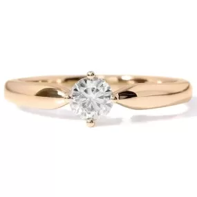 14k Yellow Gold Solitaire Moissanite Ring 0.5ct