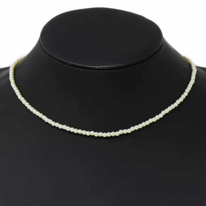 3 MM Pearl Beaded Short Necklace