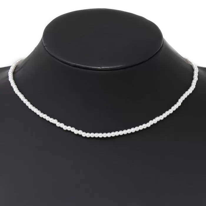 3 MM Pearl Beaded Short Necklace