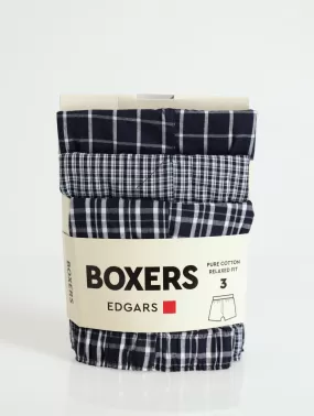 3 Pack Value Boxers - Blue