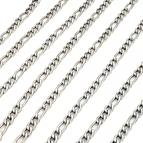 4mm Figaro Chain, 5~8mm long, 4mm wide, 1mm thick, Lot Size 30 Feet), #1974