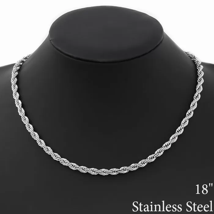 5 MM Rope Chain Stainless Steel Necklace