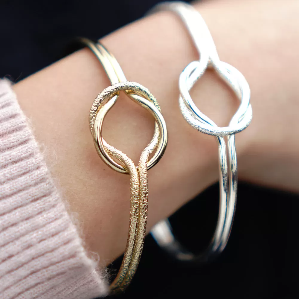 60mm Brass Adjustable Knot bracelet twist knot bracelet bridesmaid knot bracelet tie the knot bracelet custom bracelets plated gold 1pcs