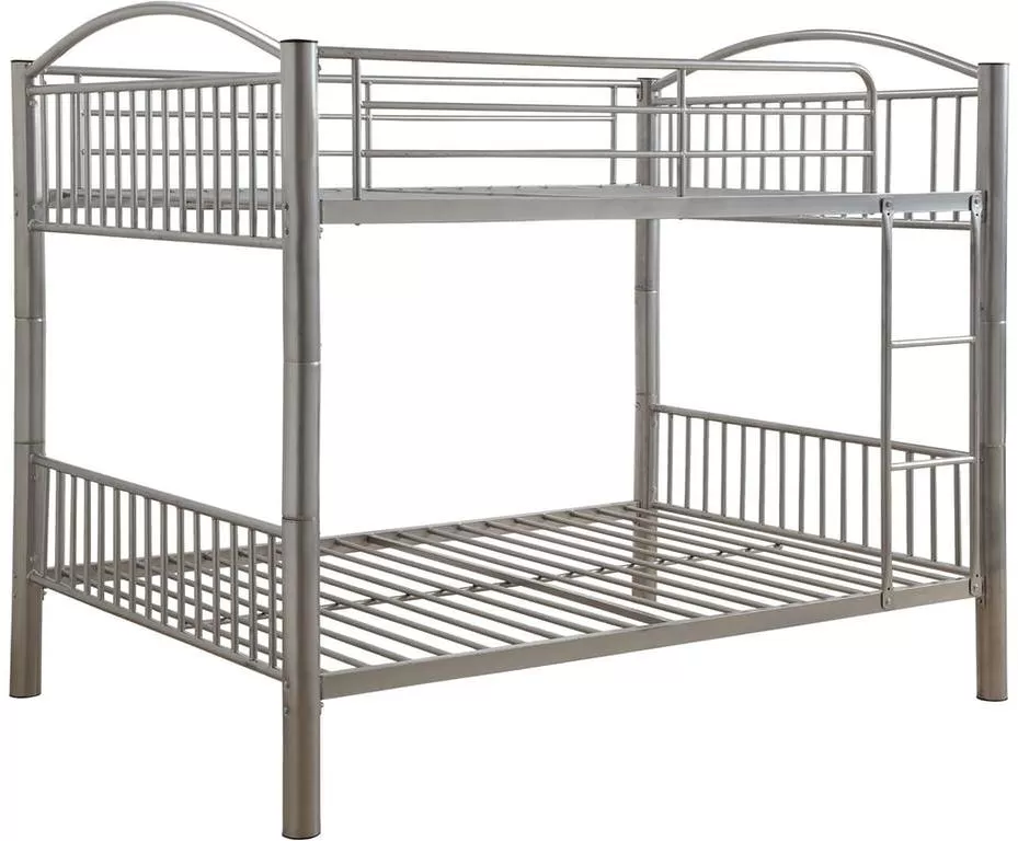 78 X 56 X 67 Silver Metal Full Over Full Bunk Bed