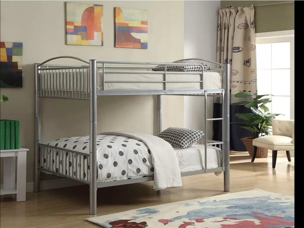 78 X 56 X 67 Silver Metal Full Over Full Bunk Bed