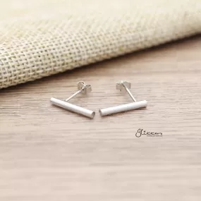 925 Sterling Silver Minimalist Round Bar Stud Earrings