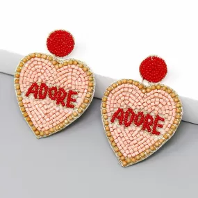 ADORE Heart Seed Beaded Earrings