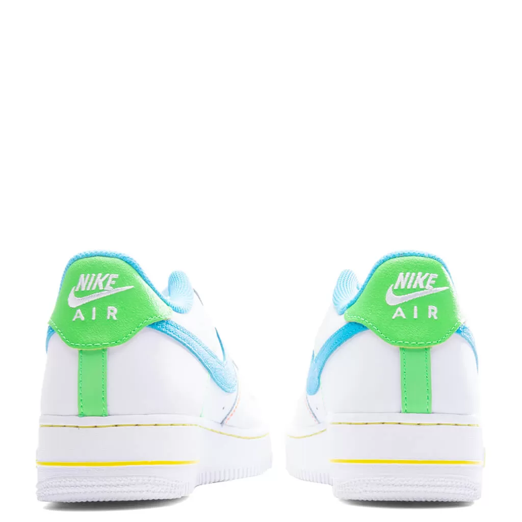 Air Force 1 LV8 BG (GS) - White/Baltic Blue/Action Green