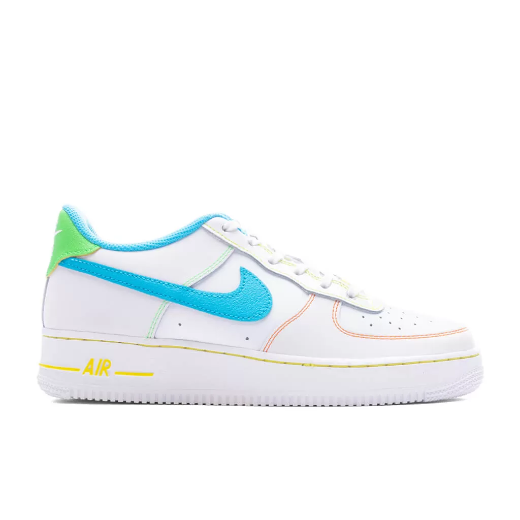 Air Force 1 LV8 BG (GS) - White/Baltic Blue/Action Green