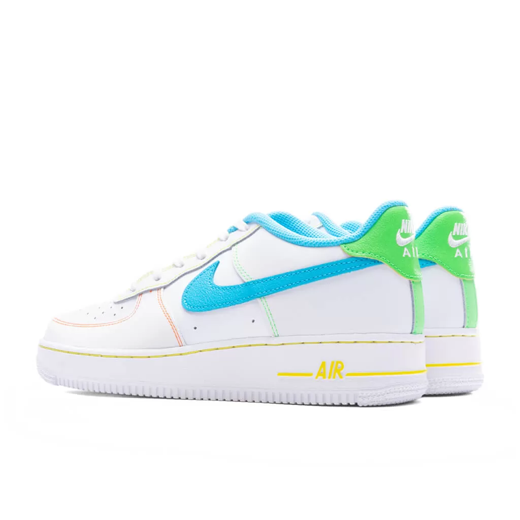 Air Force 1 LV8 BG (GS) - White/Baltic Blue/Action Green