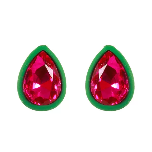 Barbie Theme Rhinestone Teardrop Earrings