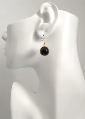 Black Agate Single Gem Drop Earrings