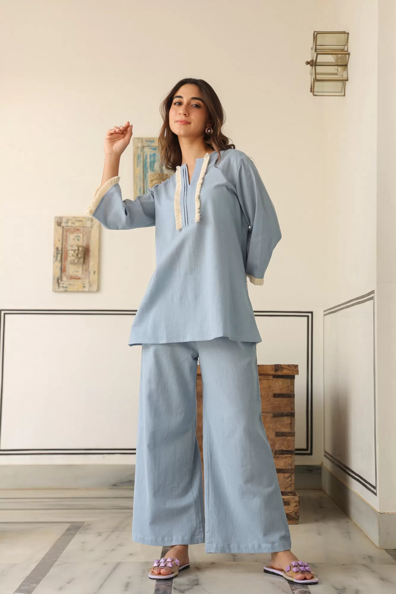 Blue Fantasy Cotton Flex Co-ord Set