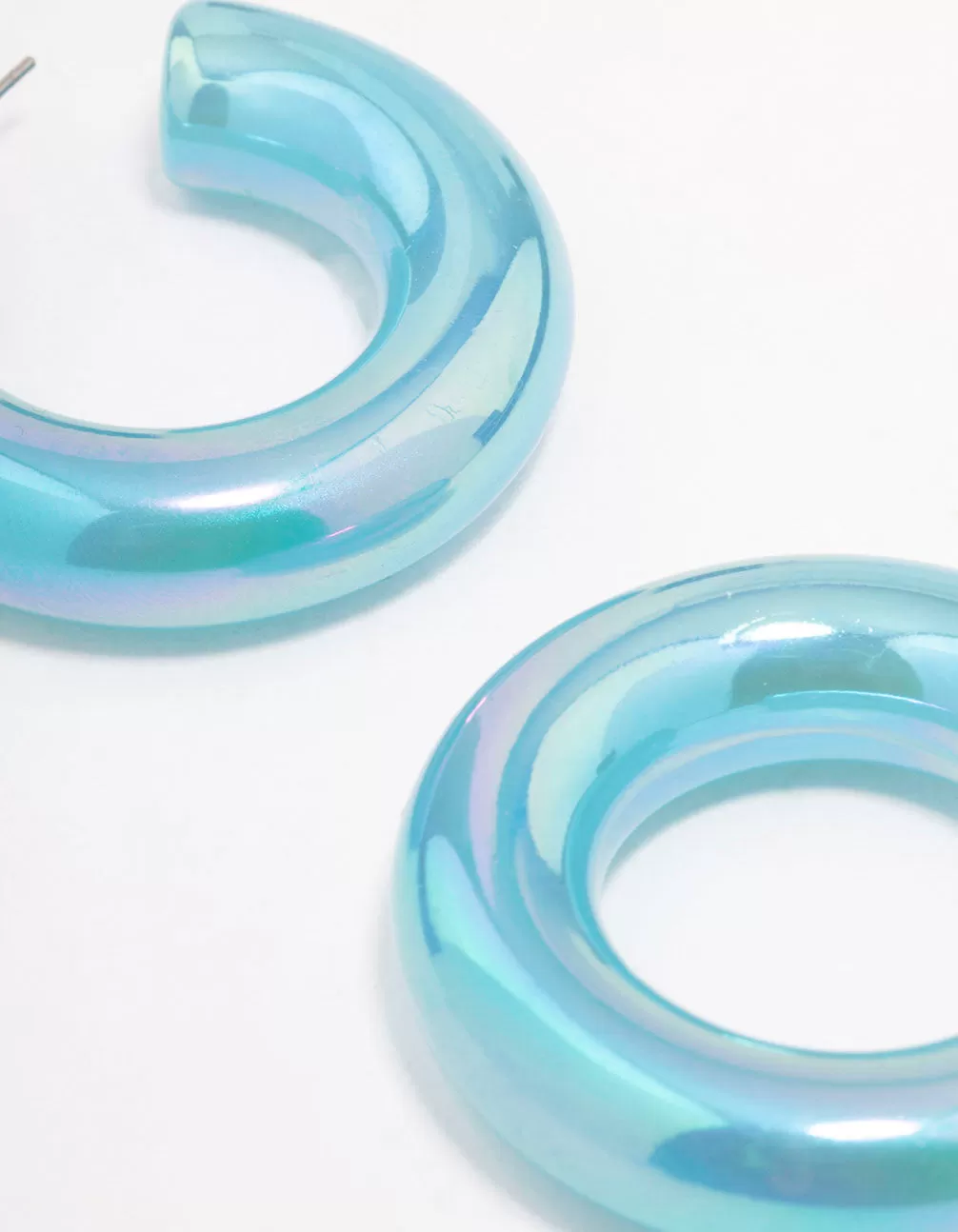 Blue Medium Hoop Earrings