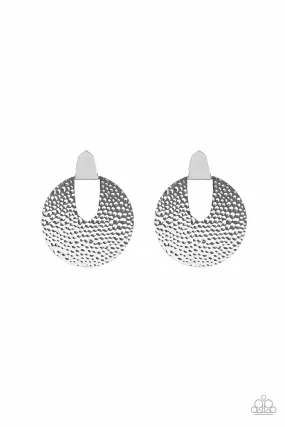 Bold Intentions Silver Earrings - Paparazzi Accessories