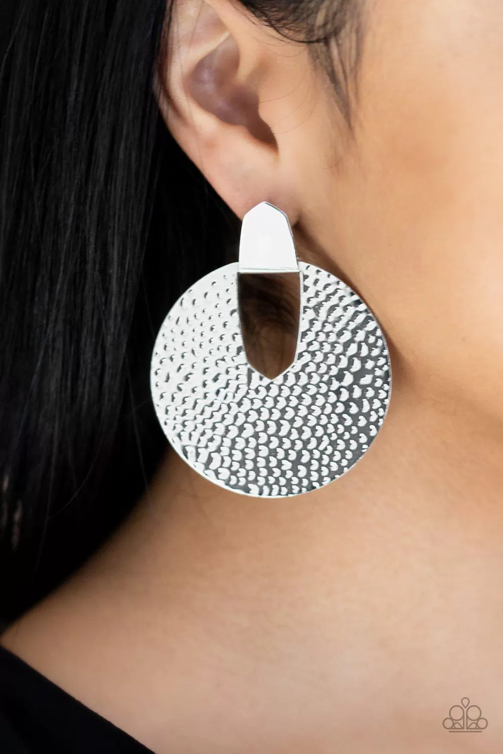 Bold Intentions Silver Earrings - Paparazzi Accessories