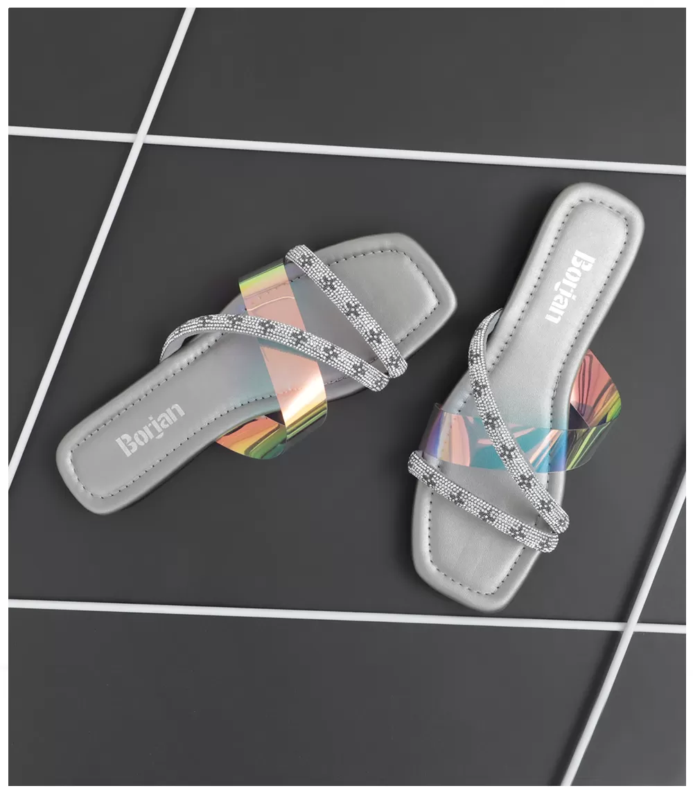 BW8360-GREY-Women Casual Slipper