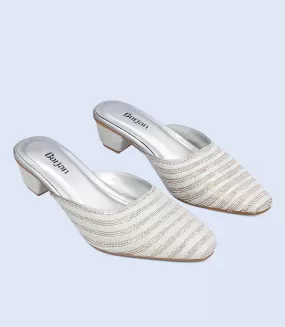 BW8766-SILVER--Women Formal Mules