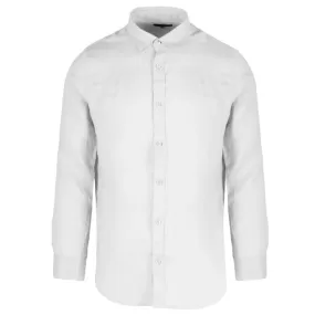 Censured men's long-sleeved linen shirt SM6437TLICA 00 white