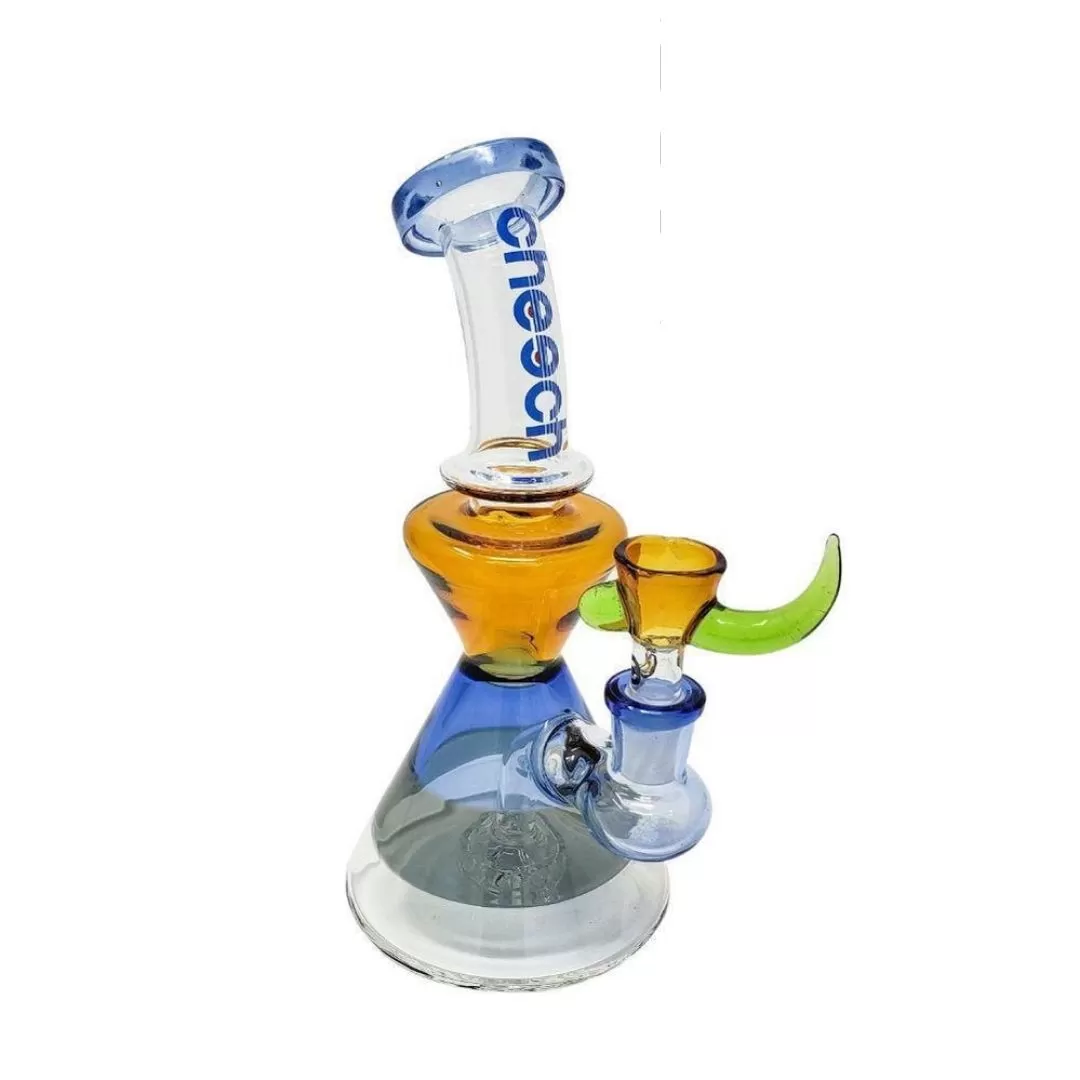 Cheech Glass Bent Neck Hourglass Bong 8"