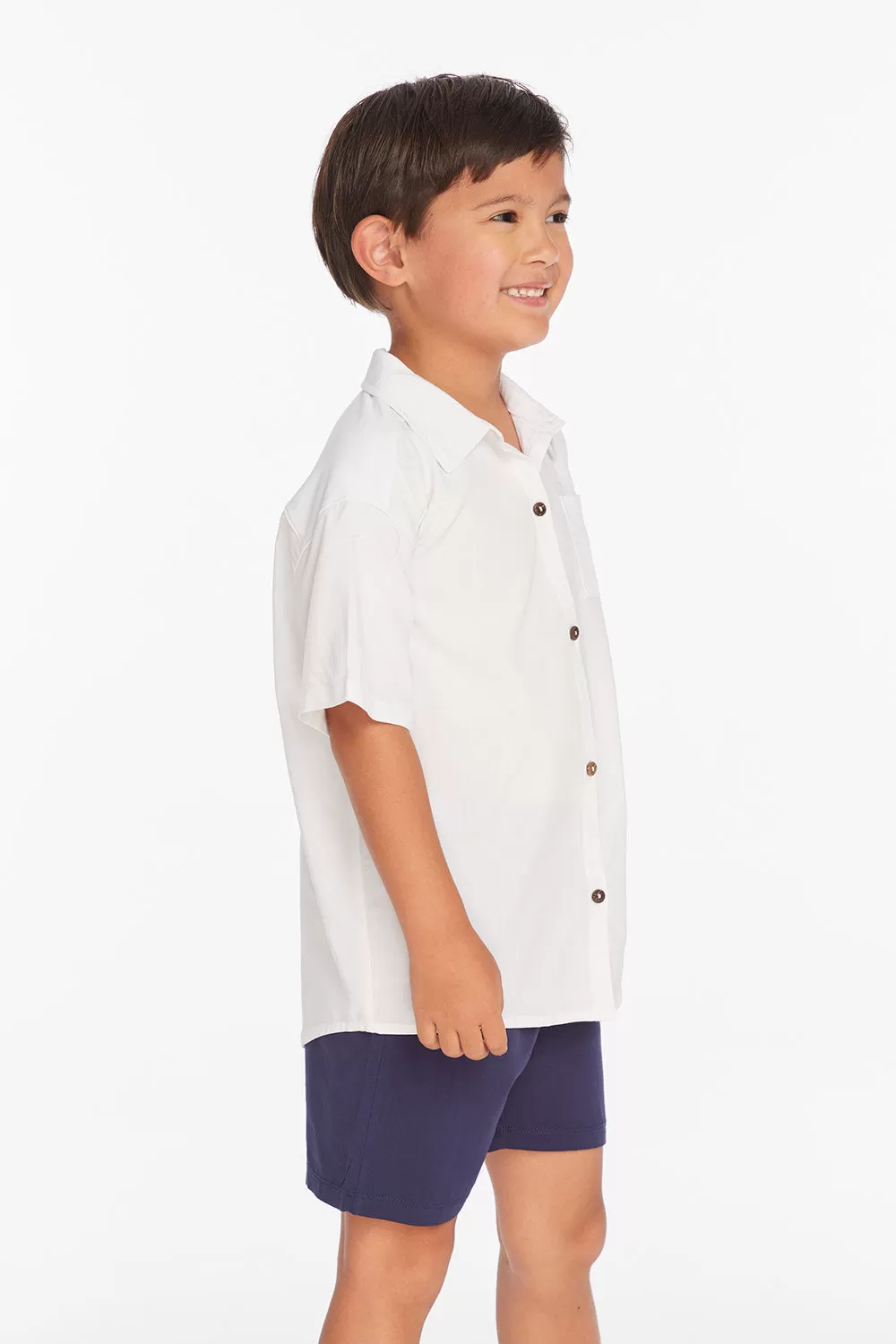 Collared White Button Down Boys Shirt