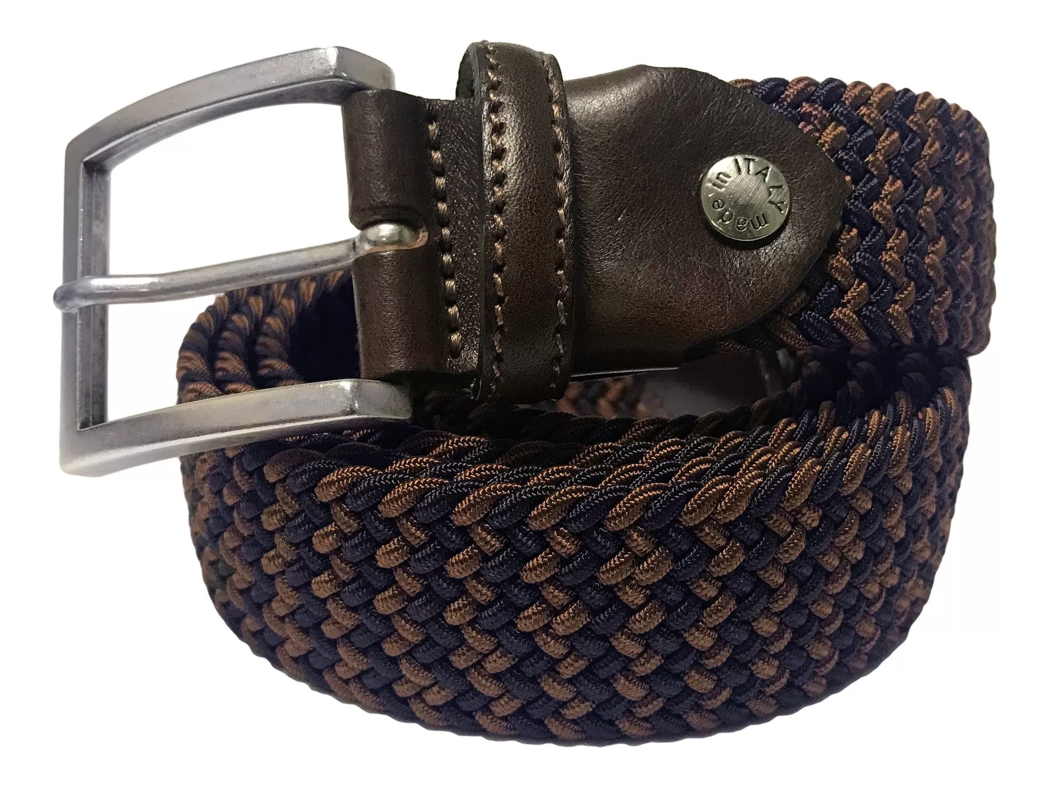 Cotton Stretch Belt Brown/Navy