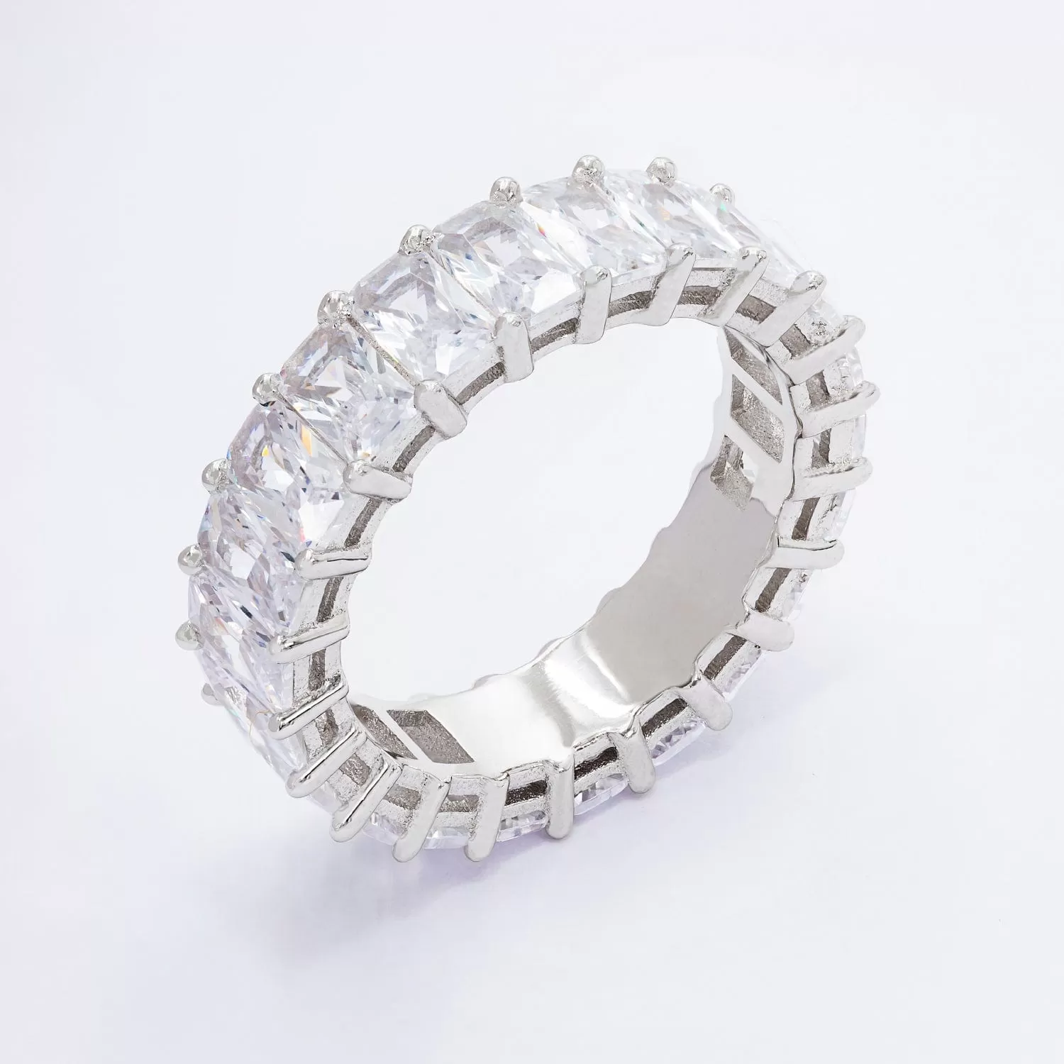 Crystal Engraved Personalized Cubic Zirconia Ring