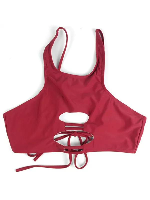 Cut Out Push Up Tank Bikini Sets