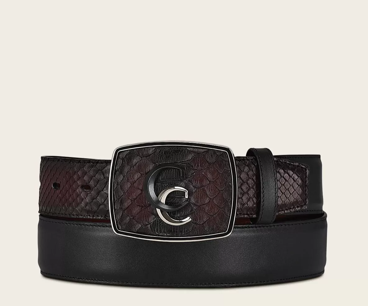 CV496PH - Cuadra wine western fashion python skin belt for men