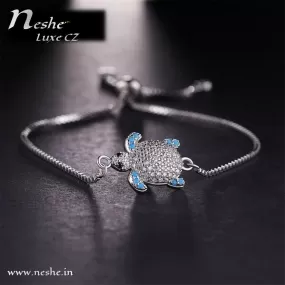 CZ  Tortoise Charm Adjustable Bracelet