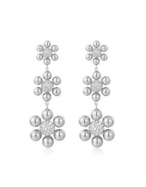 Daisy Statement Earrings- Silver