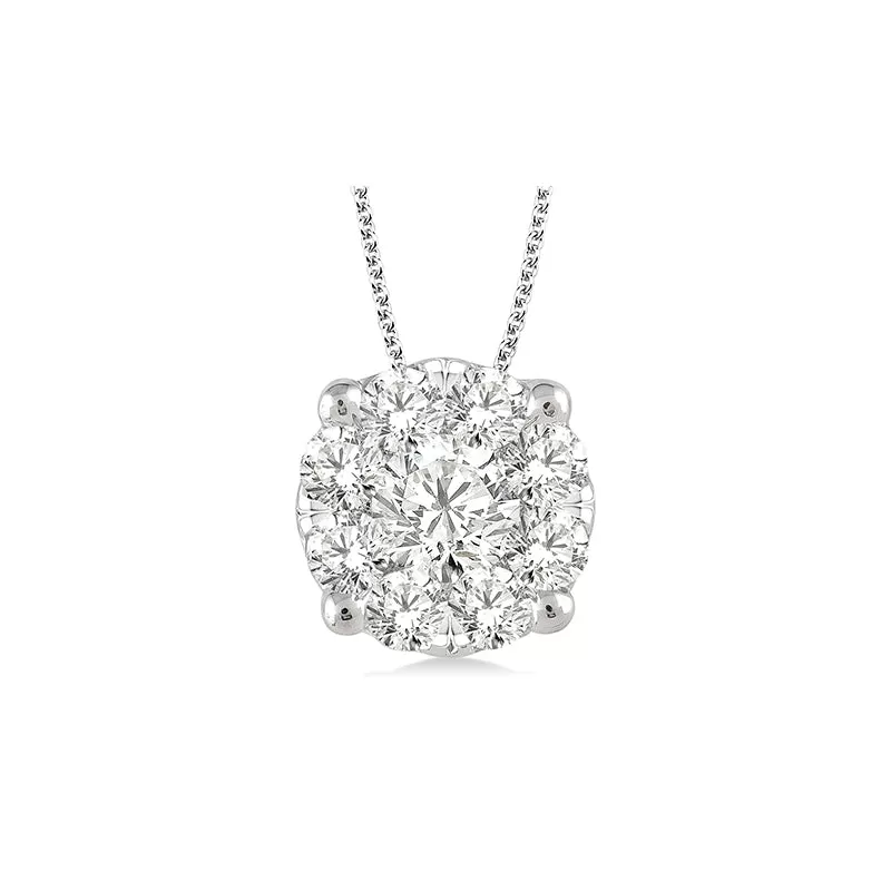 Diamond Pendant Necklace in White Gold