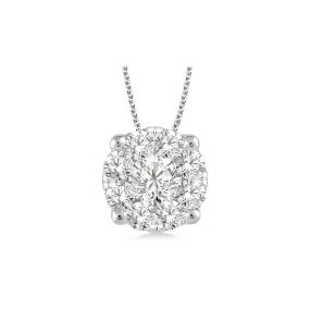 Diamond Pendant Necklace in White Gold