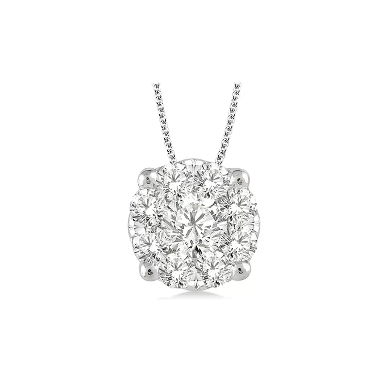 Diamond Pendant Necklace in White Gold