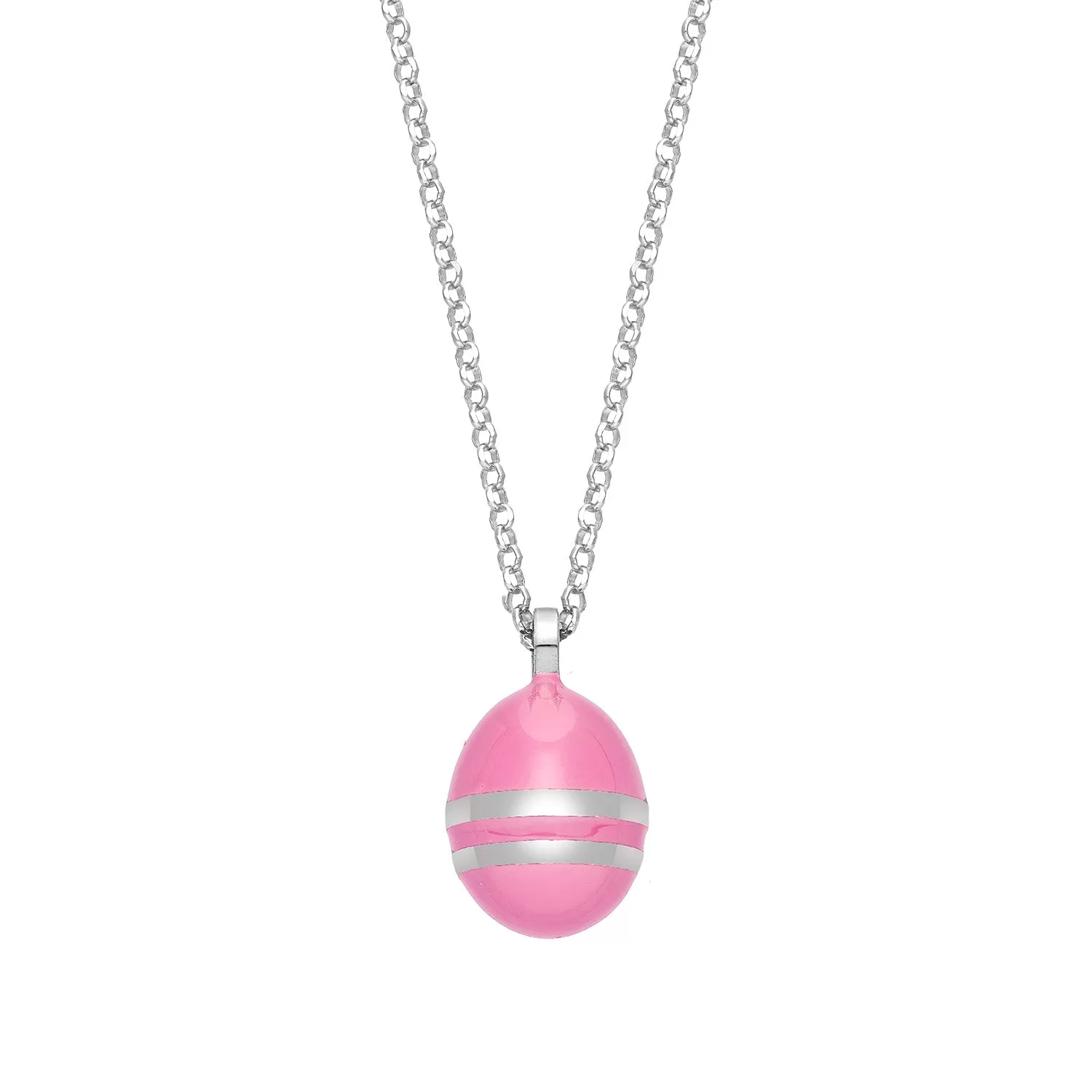 Easter Egg Baby Pink | Enamel | Rhodium Plated 925 Silver