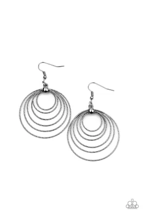 Elliptical Elegance Black Earrings - Paparazzi Accessories