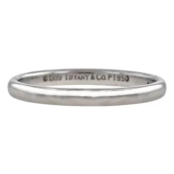 Estate Tiffany & Co. Wedding Band Ring. Platinum, Size 5 1/2