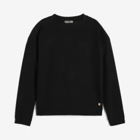 Freddy Crew-neck sweatshirt in diagonally woven fabric F3WSLS22 N black