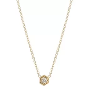 Gold Hexagonal Prong-Set Diamond Necklace