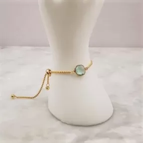 Green Quartz Jeweled Slider Bracelet