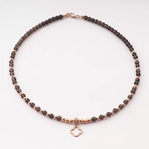 Handmade Gemstone Necklace Smoky Quartz