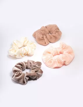 Ivory & Blush Christmas Hair Scrunchie Gift 4-Pack