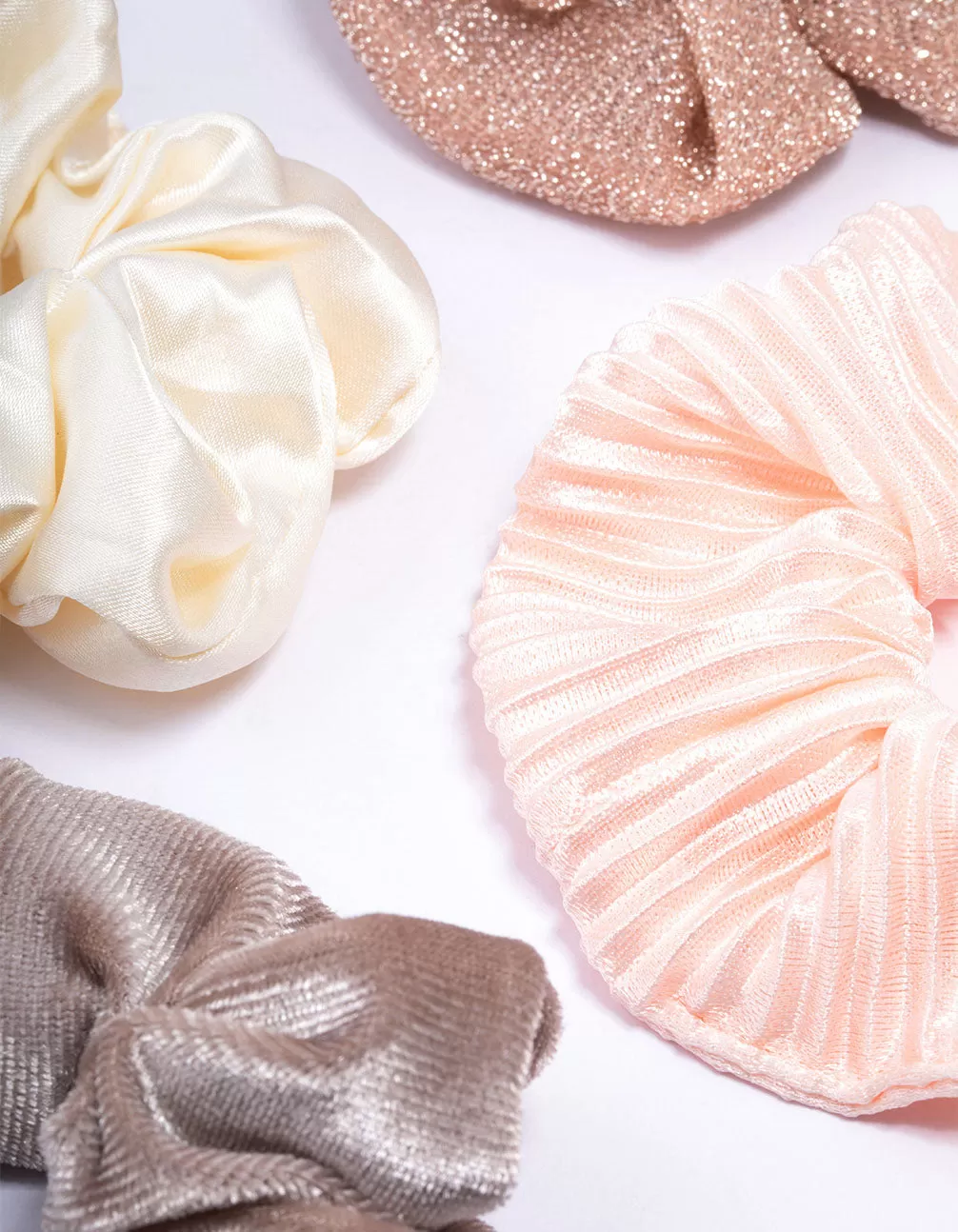 Ivory & Blush Christmas Hair Scrunchie Gift 4-Pack