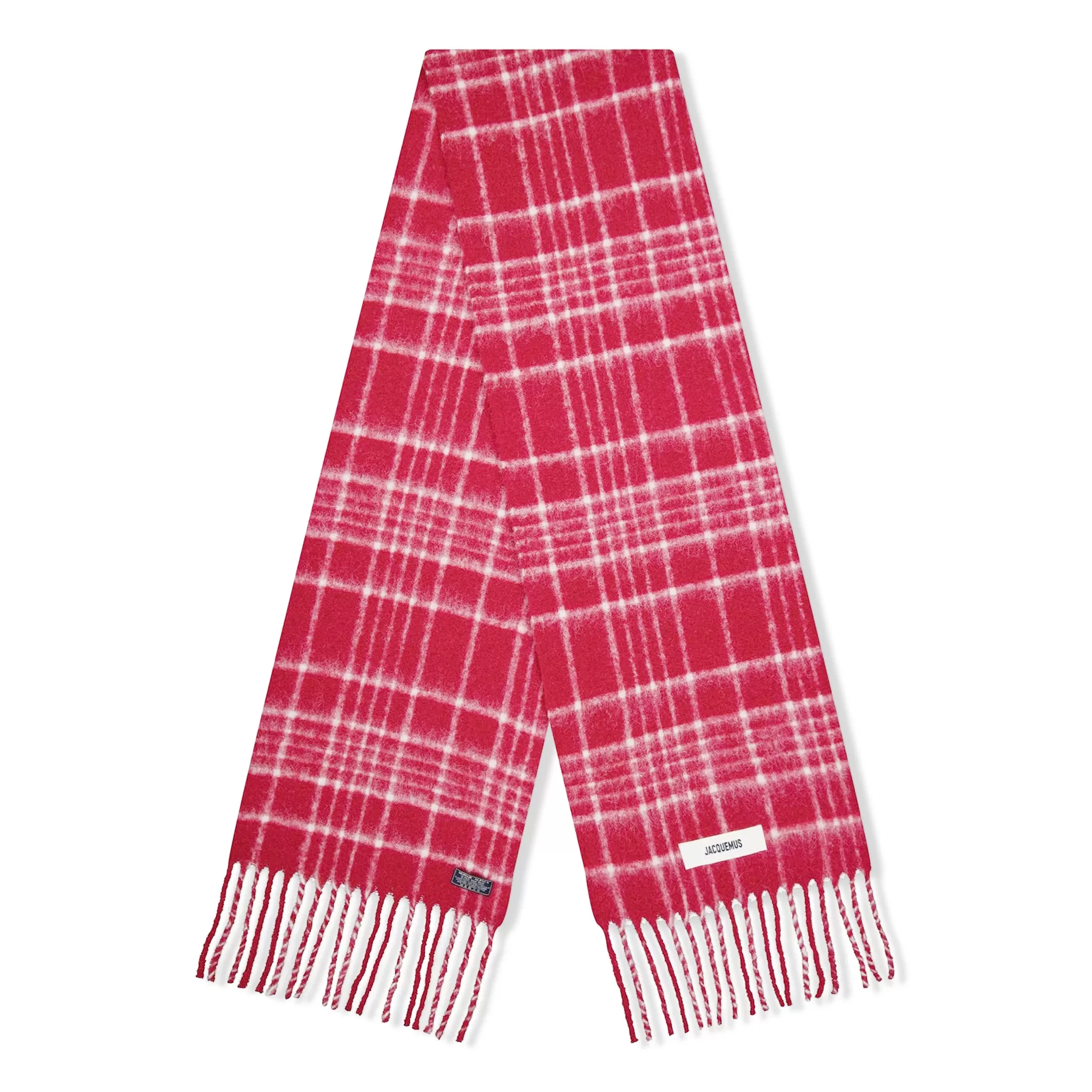 Jacquemus L'echarpe Carro Checked Red Scarf