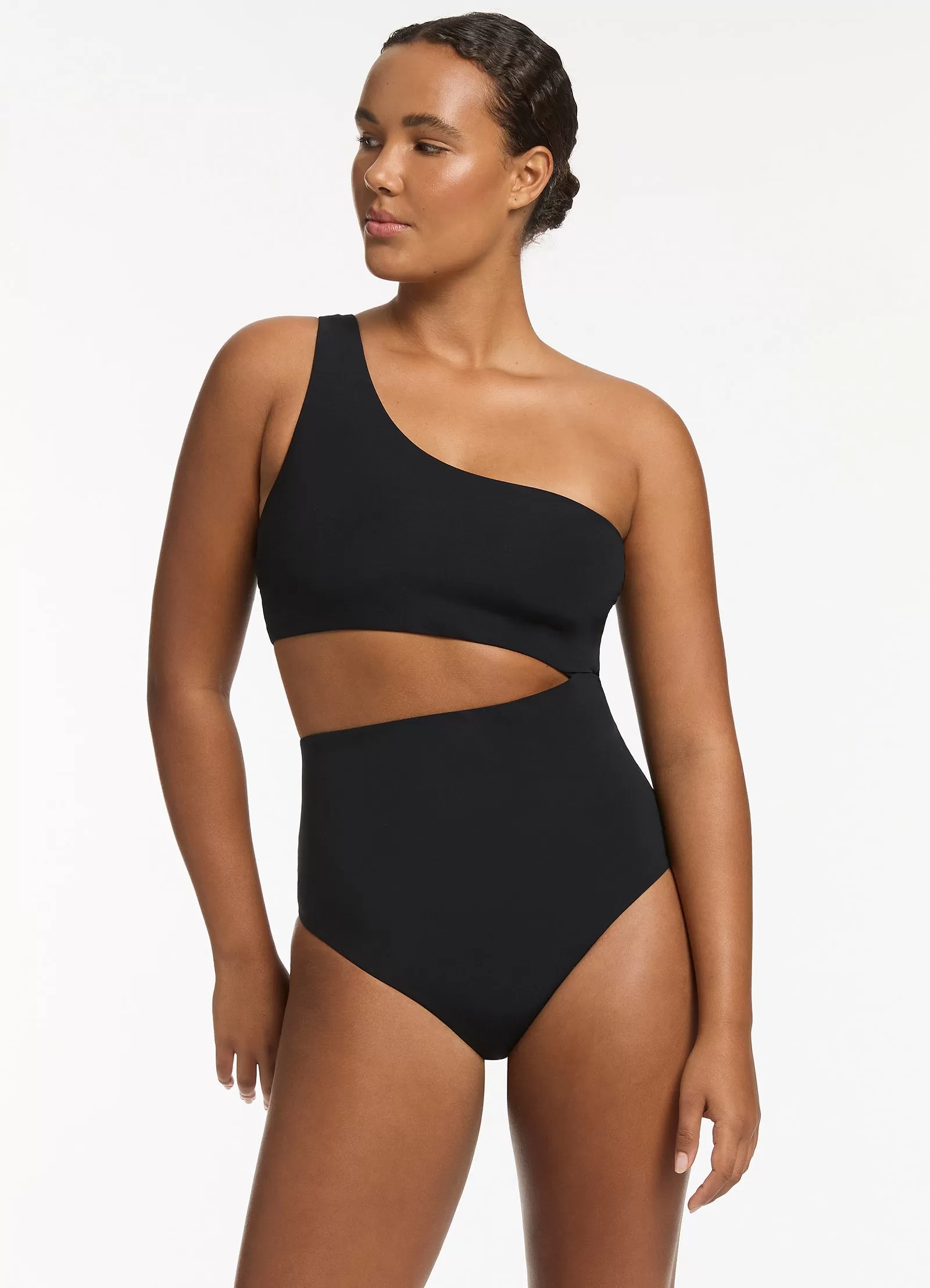 Jetset One Shoulder One Piece - Black